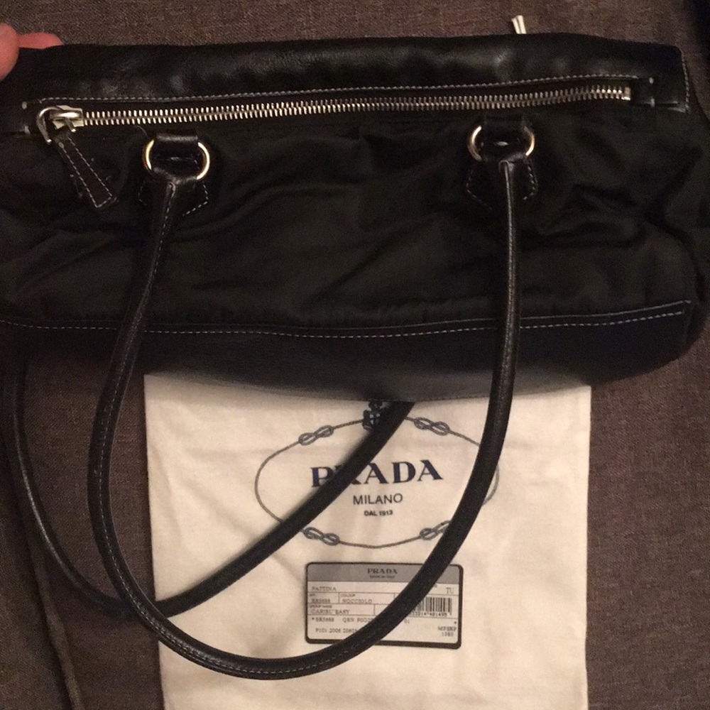 Petite Prada Milano Leather/Nylon Buckle Satchel - Picture 4 of 8